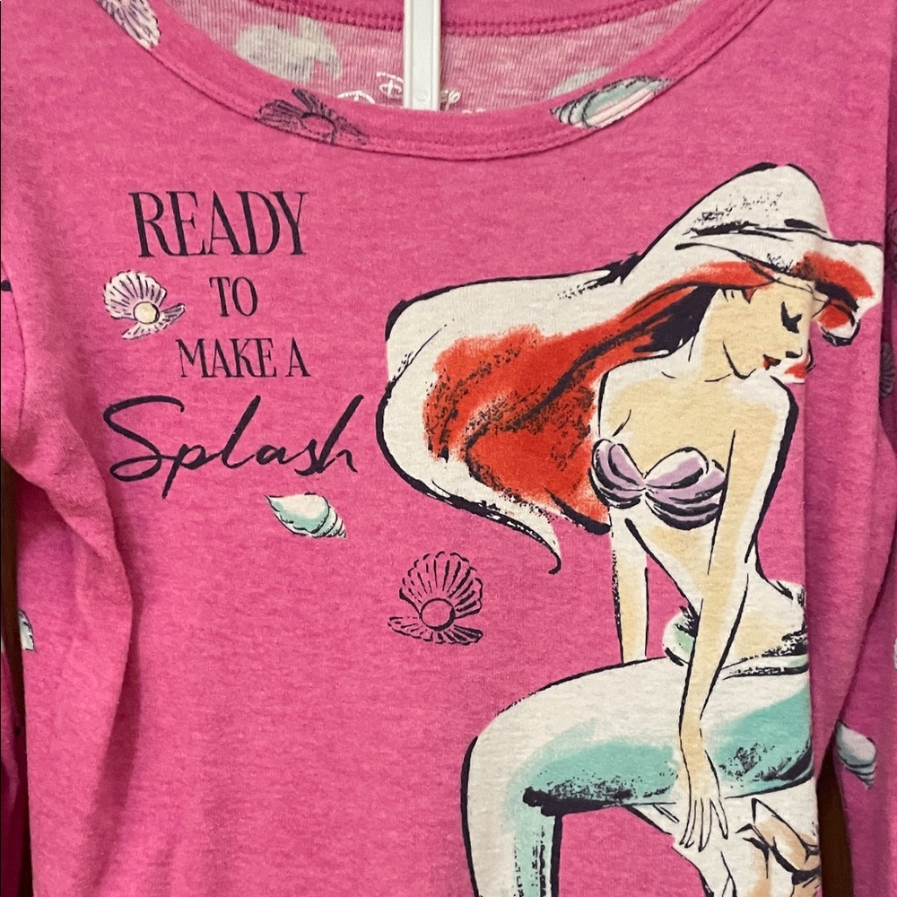 DISNEY UGC Girls Sz 10 Ariel Little Mermaid Pink Pajama Set - Picture 2 of 11